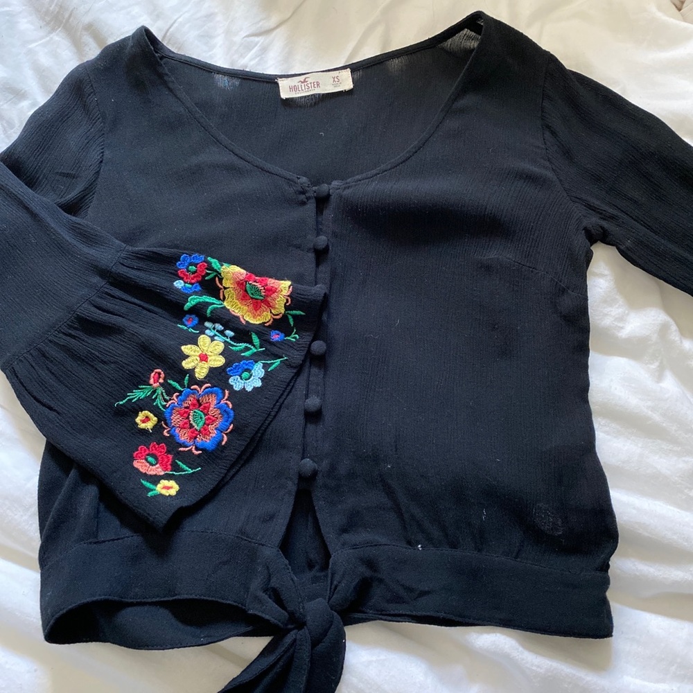 Floral wide sleeve top